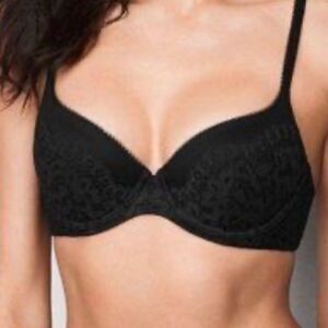 Victoria’s Secret Body By Victoria Lined Demi Black Lace Bra Size 34C